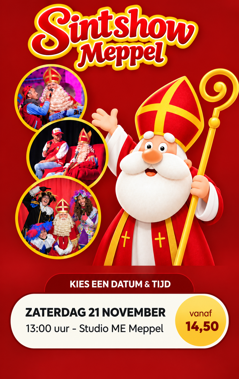 Sintshow Meppel met Sinterklaas, Laurens en de Pieten
